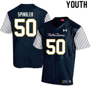 Notre Dame Fighting Irish Youth Rocco Spindler #50 Navy Under Armour Alternate Authentic Stitched College NCAA Football Jersey OXF2399WR